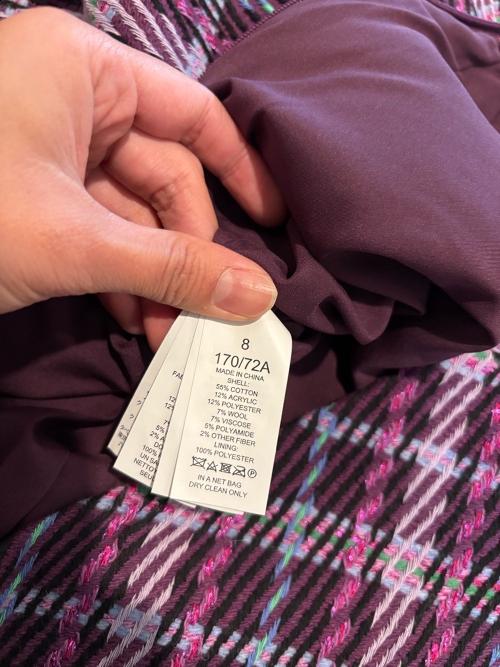 NWOT Kate Spade New York Size 8 Tweed Plum Skirt - Picture 4 of 8